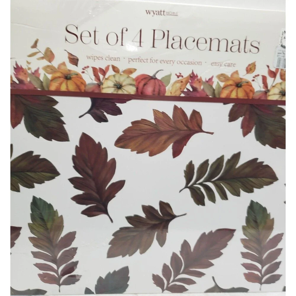 Set of 4 Printed Hard Placemats with Cork Back (12